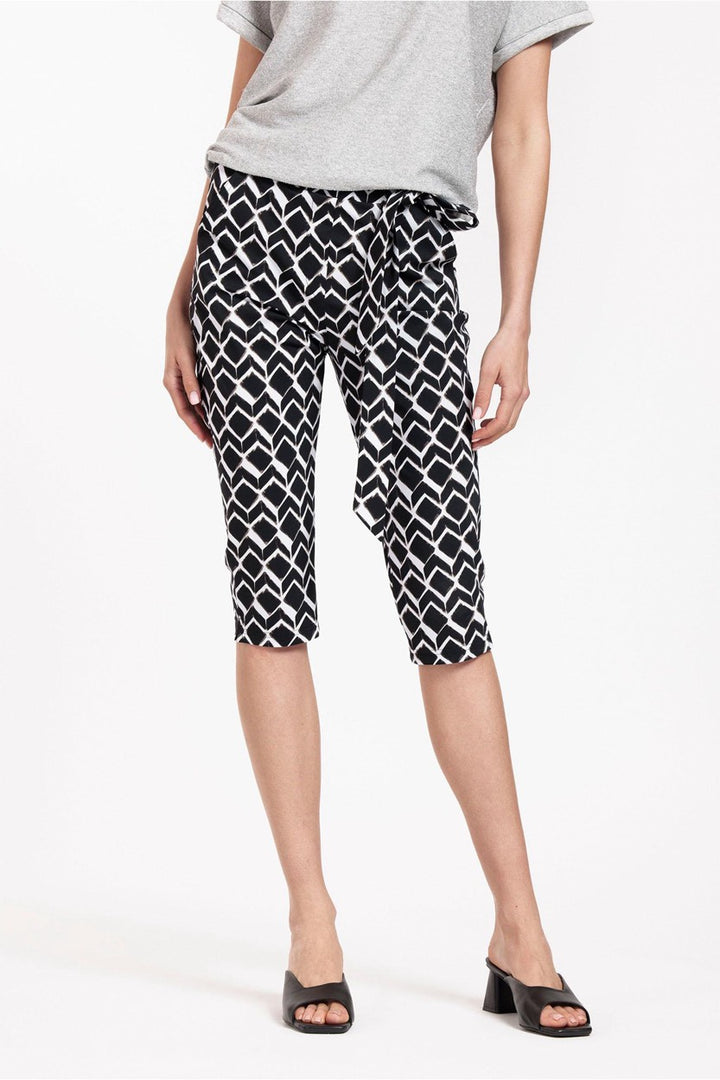 Hanna Graphic Capri Trousers - Zwart Dessin