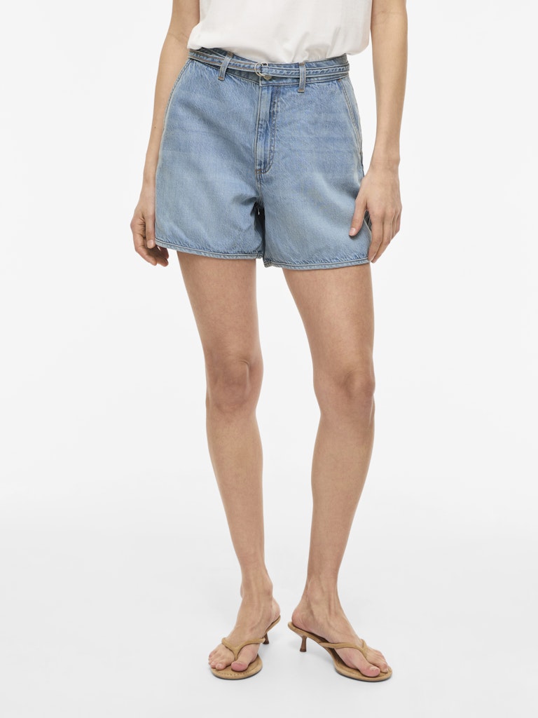 Vikiki Hw Belt Denim Shorts Lbd - Lichtblauw