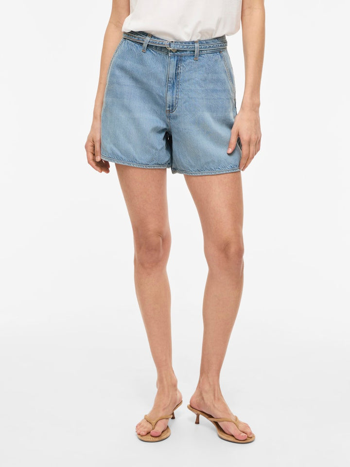 Vikiki Hw Belt Denim Shorts Lbd - Lichtblauw