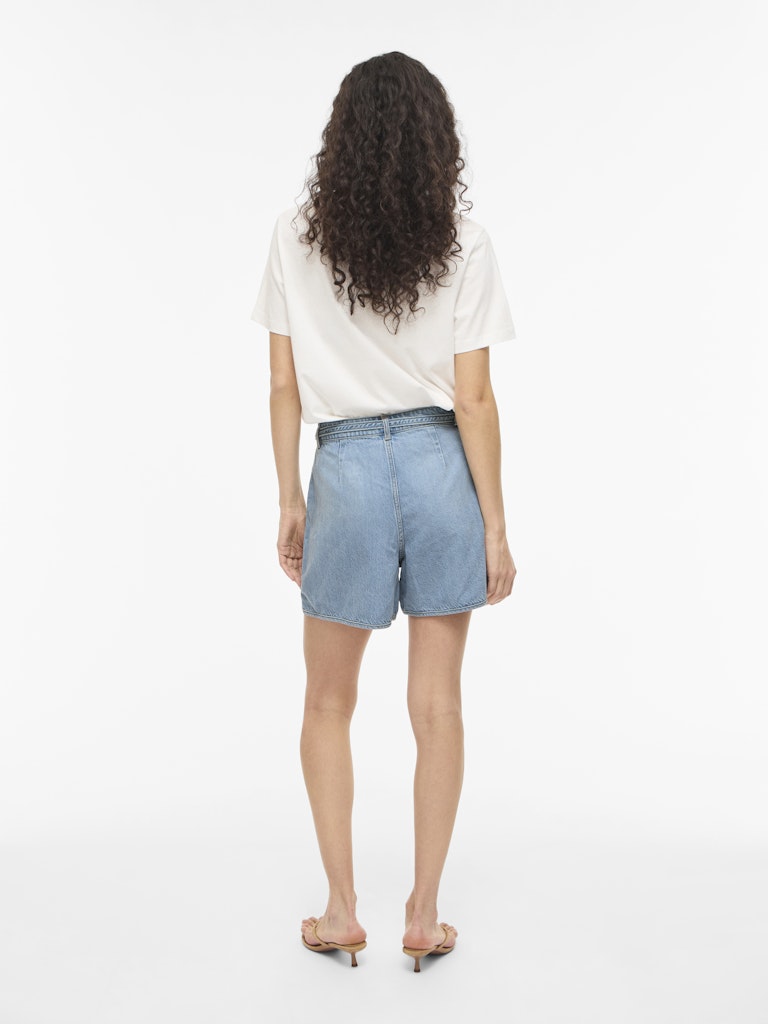 Vikiki Hw Belt Denim Shorts Lbd - Lichtblauw