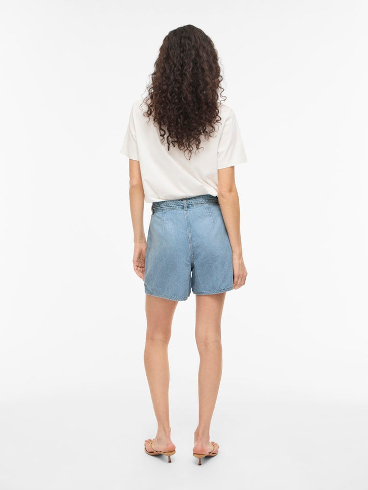 Vikiki Hw Belt Denim Shorts Lbd - Lichtblauw