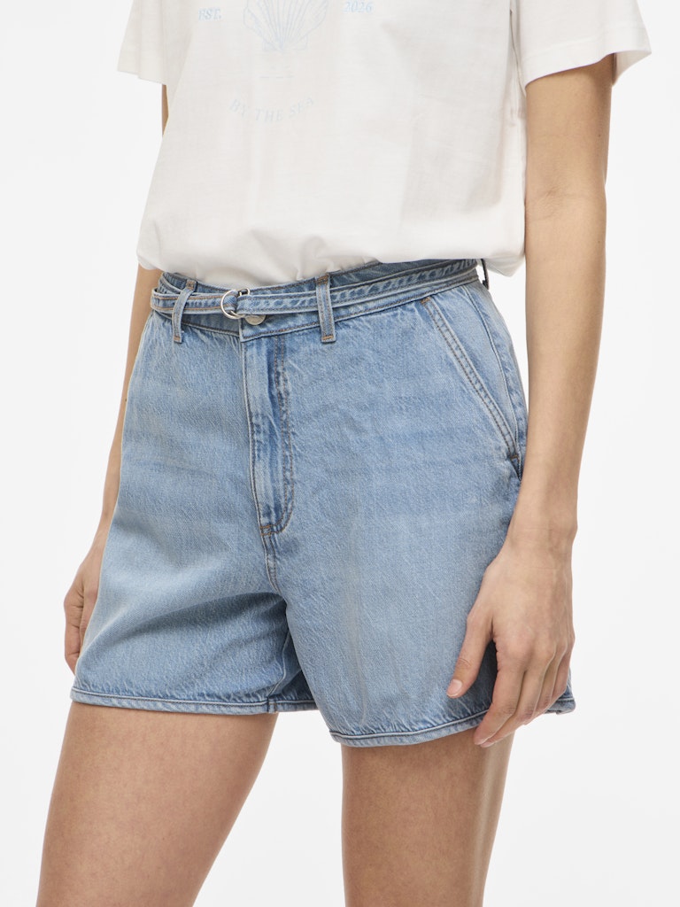 Vikiki Hw Belt Denim Shorts Lbd - Lichtblauw