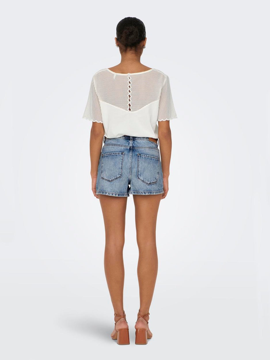 Onlkelly Hw Shorts Dnm Azg017 - Blue Denim