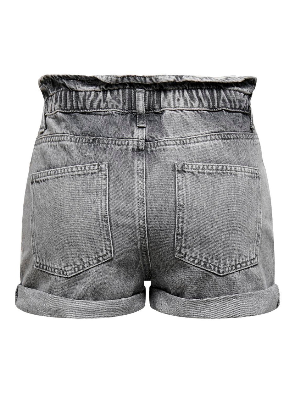 Onlcuba Paperbag Dnm Shorts Noos - Grey Denim