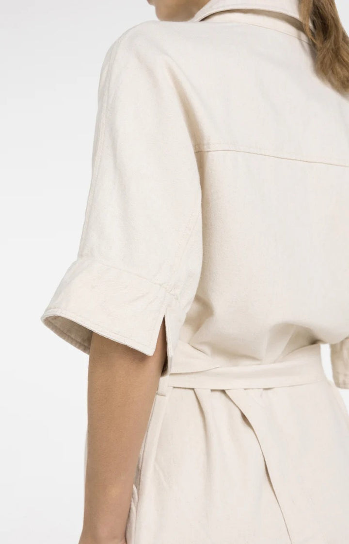 YAYA Women 01-601224-604 jurk kort denim ecru