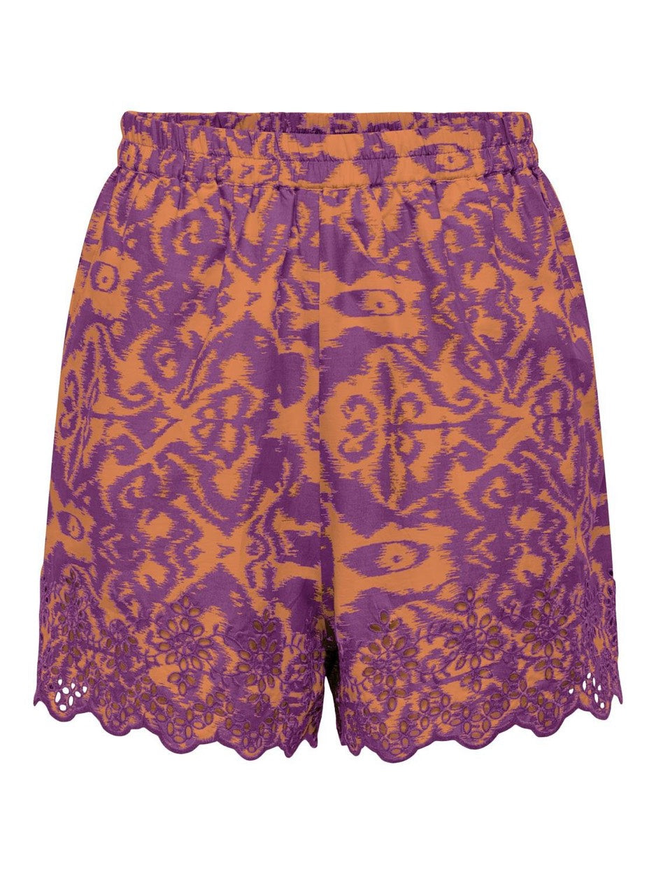 Onllou Emb Loose Shorts Ptm - Oranje Dessin