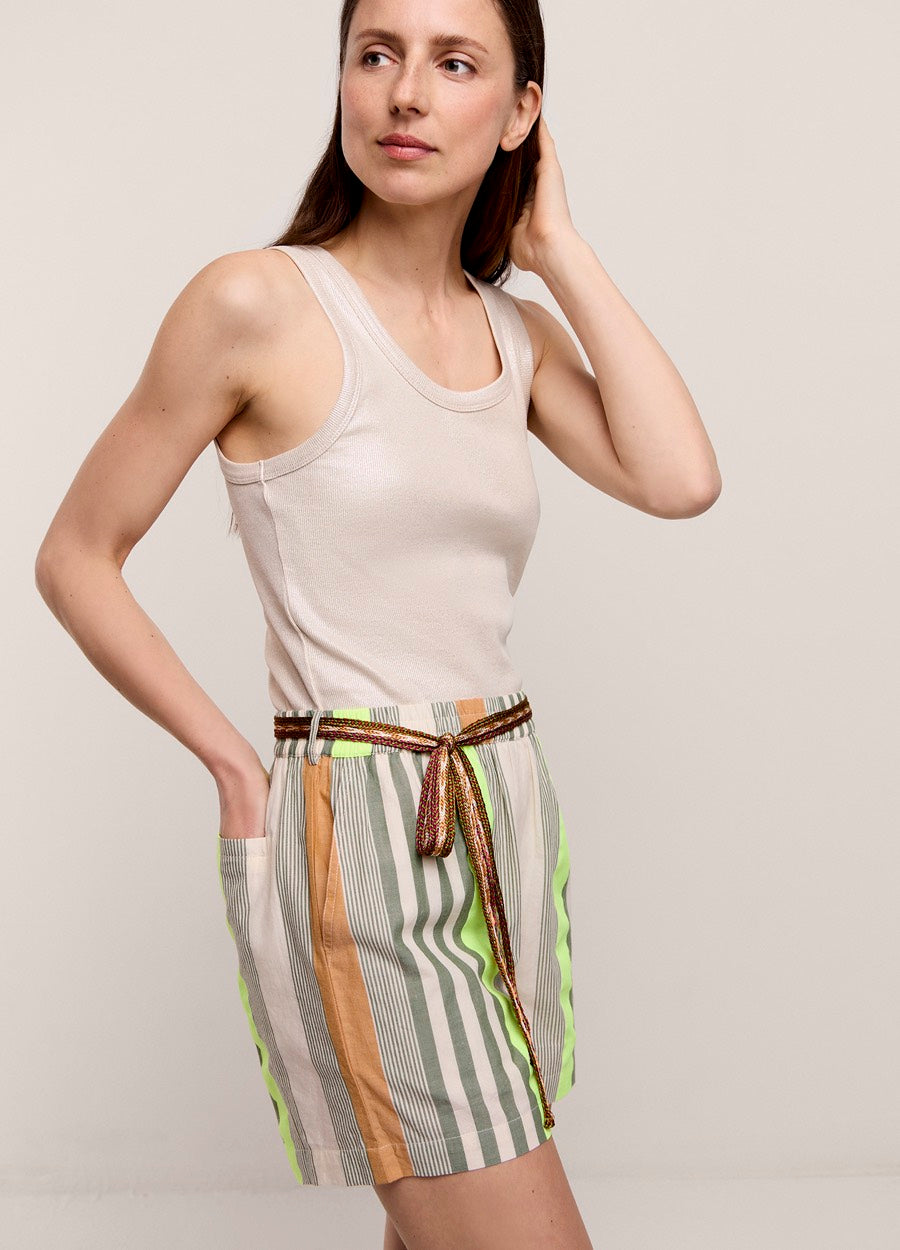 Short Pants Stripe Fluo - Groen Dessin