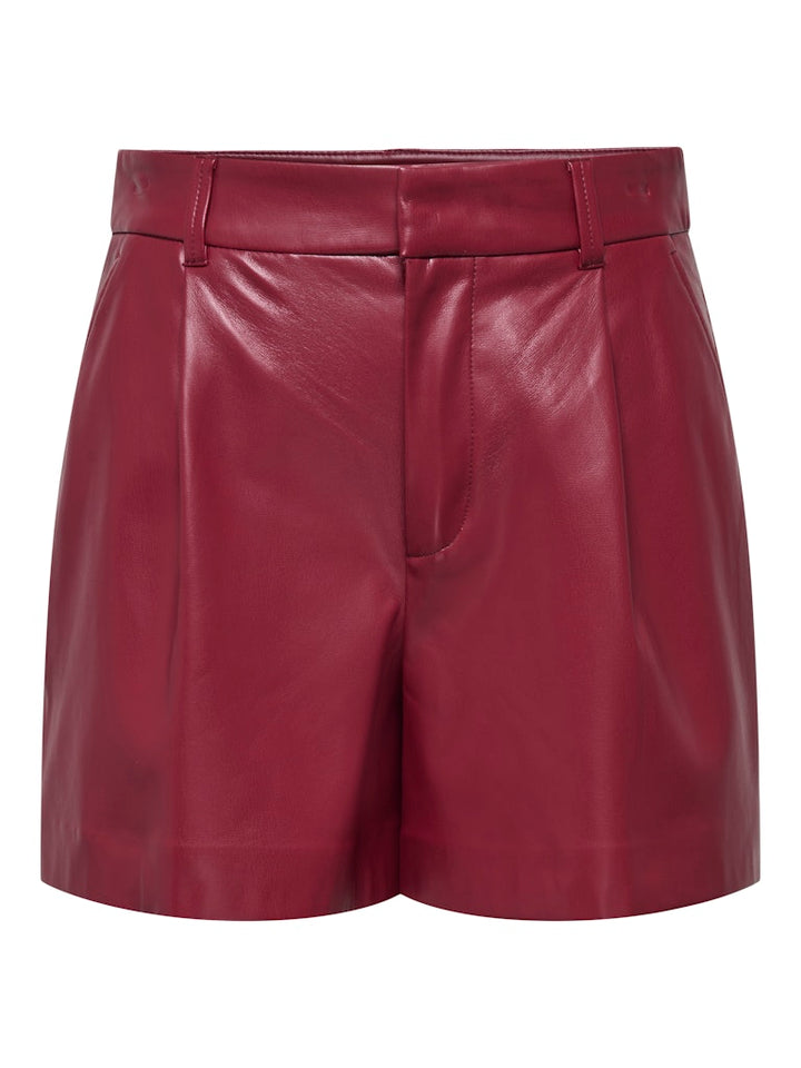Onlsmooth Hw Faux Lea Shorts Cc Pnt - Wijnrood
