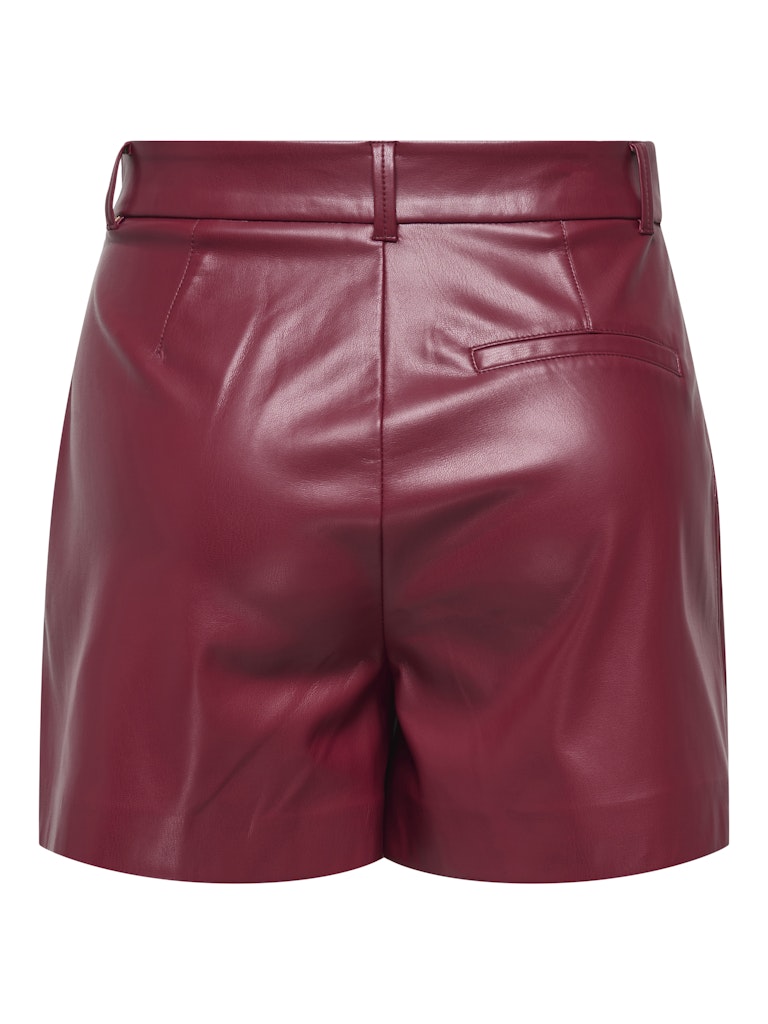 Onlsmooth Hw Faux Lea Shorts Cc Pnt - Wijnrood