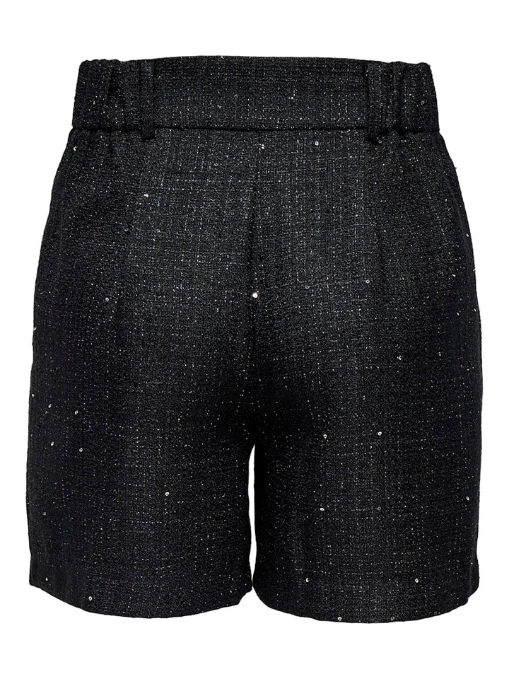 Onlinda Life Hw Sequin Boucle Shorts Tlr - Zwart