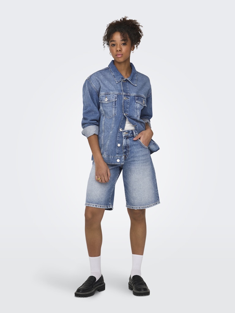 Onlmate Reg Baggy Long Shorts Dnm Noos - Blue Denim