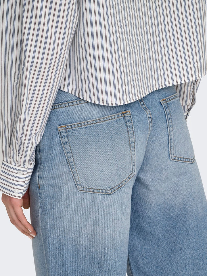 Onlloran Bermuda Shorts Wide Dnm Pim - Blue Denim