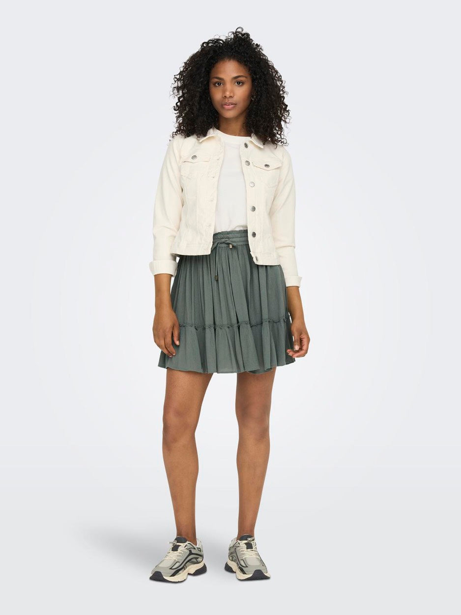 Onlibiza Life  Short Skirt Wvn Noos - Olijf