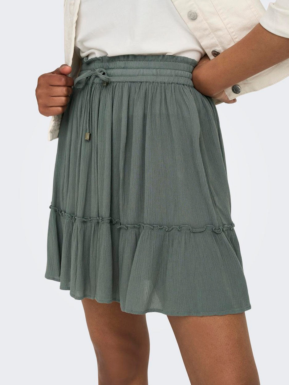 Onlibiza Life  Short Skirt Wvn Noos - Olijf