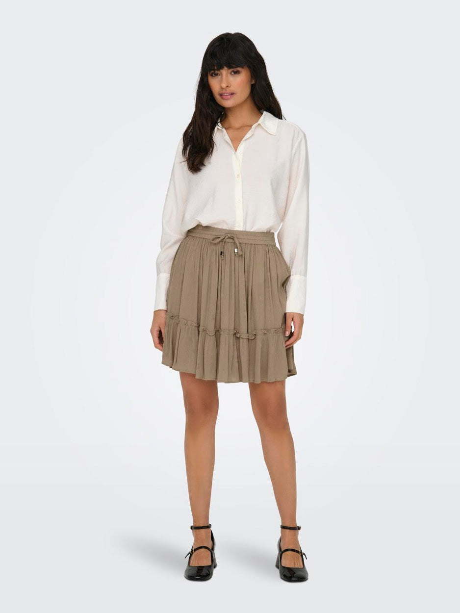 Onlibiza Life  Short Skirt Wvn Noos - Taupe