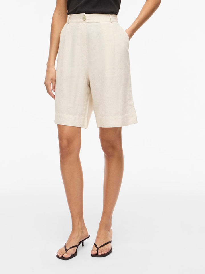 Viprisilla Hw Bermuda Shorts/vol - Noos - Beige