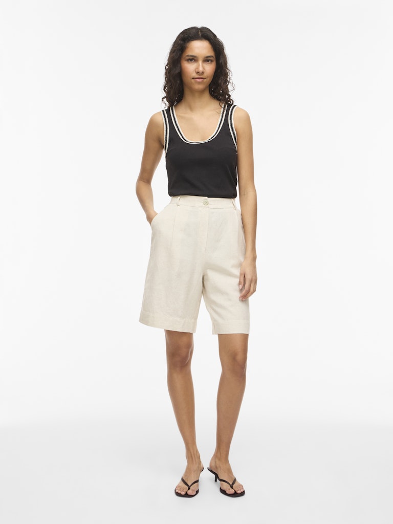 Viprisilla Hw Bermuda Shorts/vol - Noos - Beige