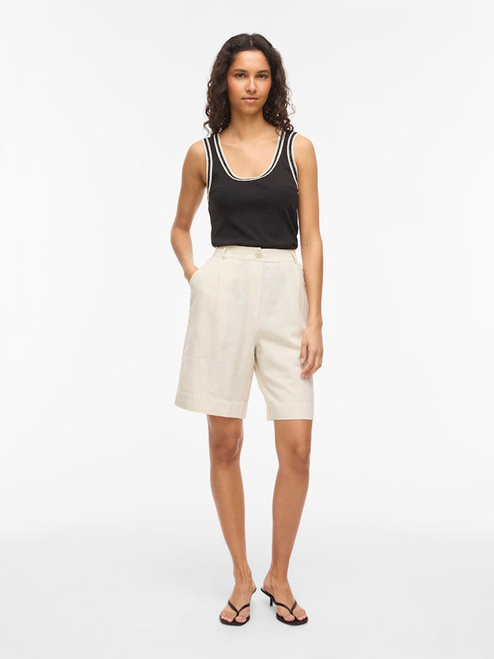 Viprisilla Hw Bermuda Shorts/vol - Noos - Beige