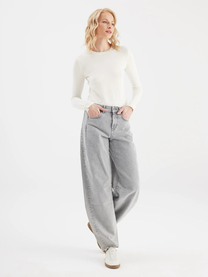 COJ Clara jeans loose fit dames - grey denim - L32