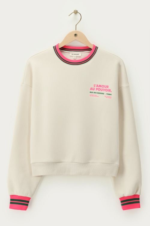 Beige Sweater 'l'amour Au Pouvoir' - Off-white