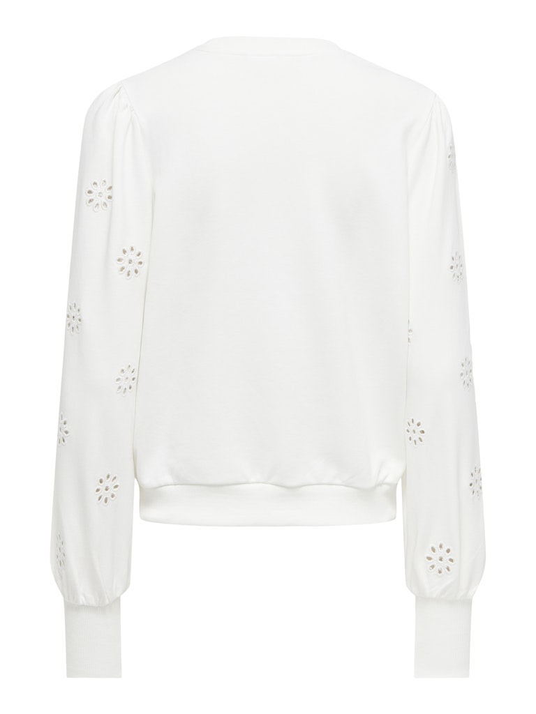 Onlfemme L/s Puff Embroidery Ub Swt - Off-white