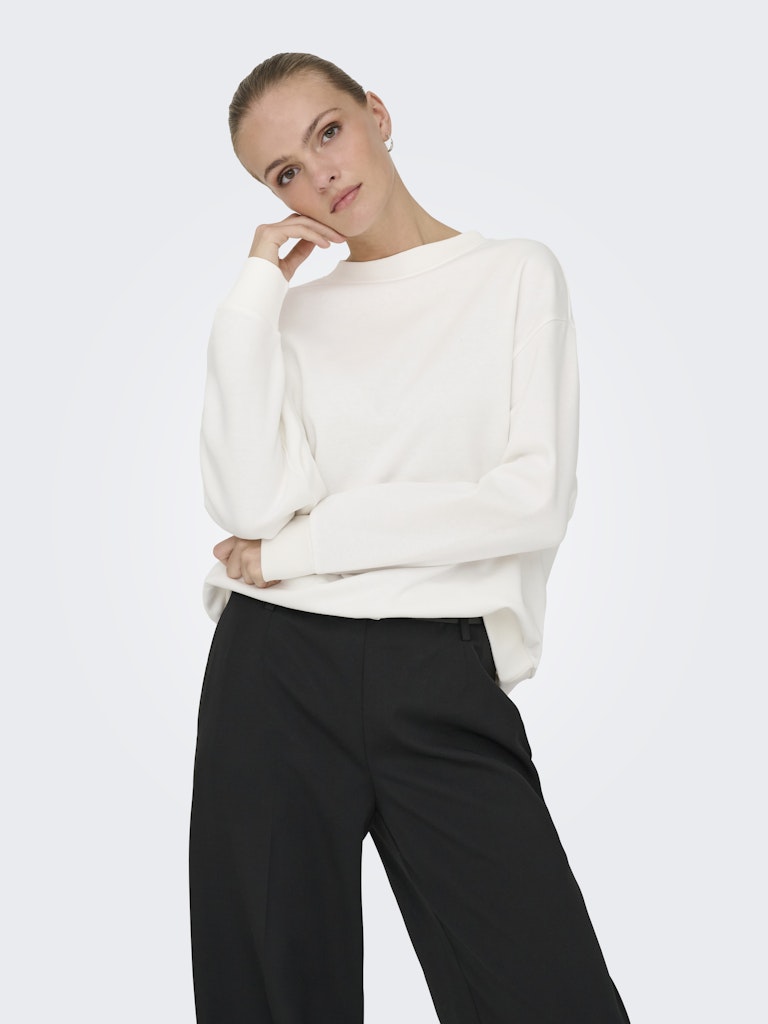 Jdynanna Life L/s Text Sweat Jrs Dia - Off-white