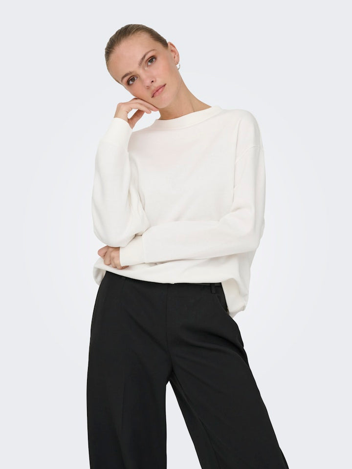 Jdynanna Life L/s Text Sweat Jrs Dia - Off-white