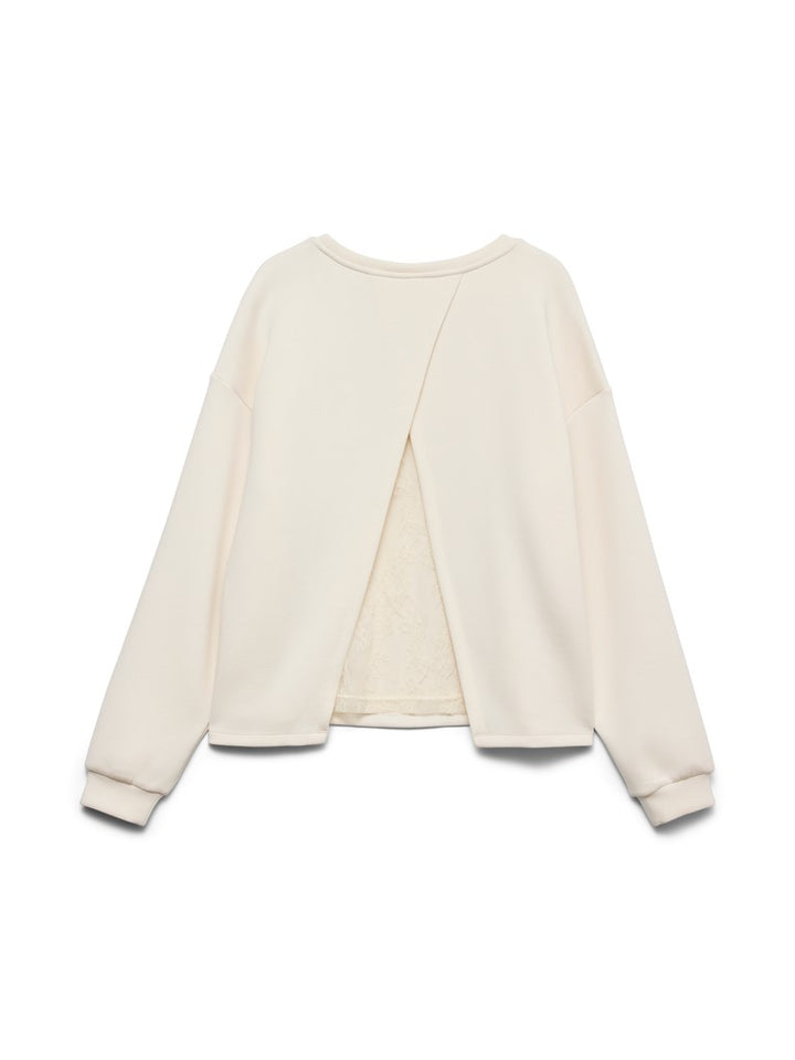 Vmlocca L/s Lace Sweatshirt Jrs Btq - Off-white