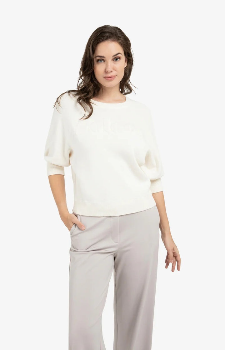 Sweater Met Geborduurd Artwork - Ecru