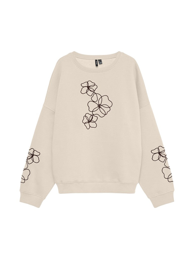 Vmbriana Ivalo Ls Sweat Top Jrs - Ecru