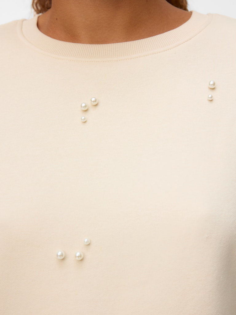 Vmfatilda L/s Sweatshirt Jrs Btq - Ecru