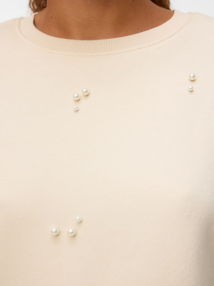 Vmfatilda L/s Sweatshirt Jrs Btq - Ecru