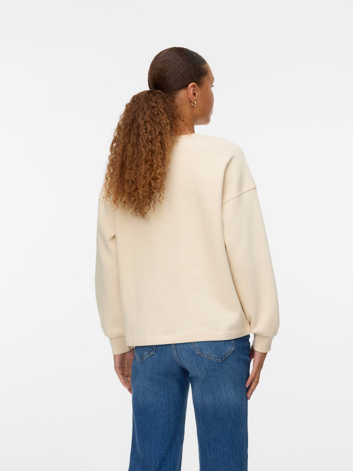 Vmfatilda L/s Sweatshirt Jrs Btq - Ecru