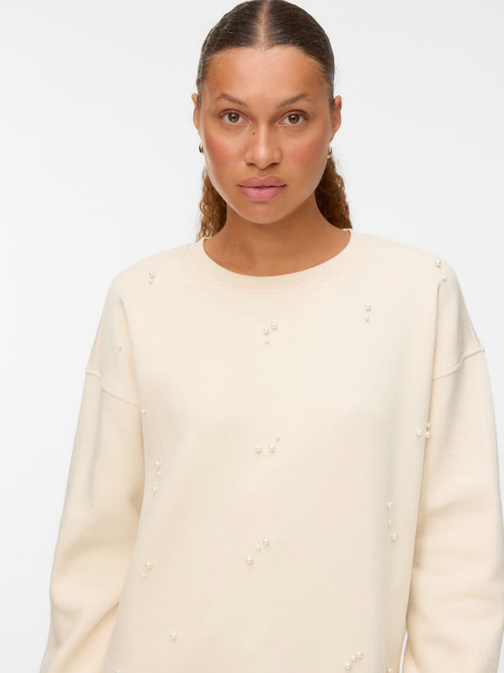 Vmfatilda L/s Sweatshirt Jrs Btq - Ecru