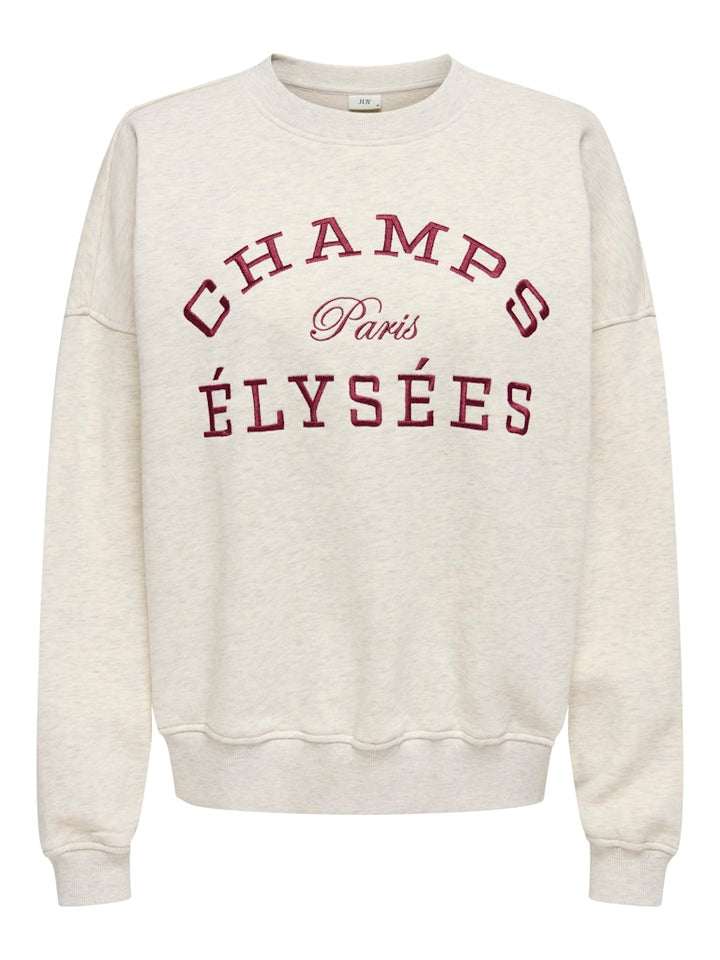 Jdymesa L/s O-neck Emb Sweat Jrs Noos - Beige