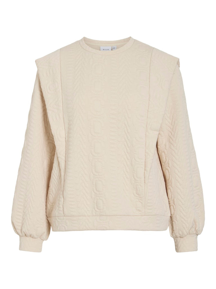 Viaiga O-neck L/s Top - Beige