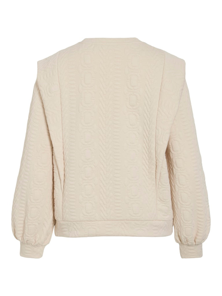 Viaiga O-neck L/s Top - Beige