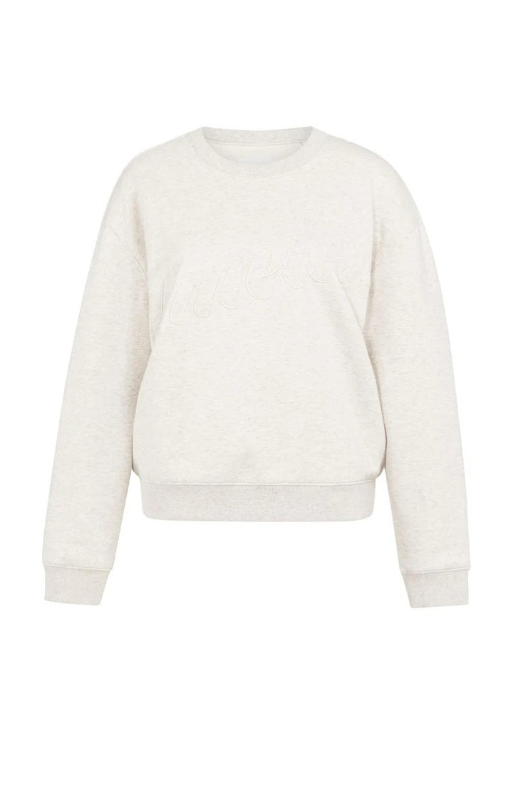 Sweater Met Opgestikte Tekst - Beige