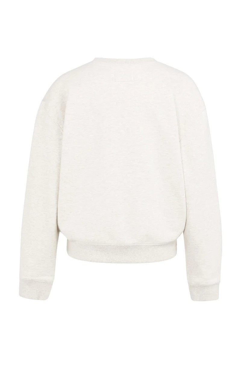 Sweater Met Opgestikte Tekst - Beige