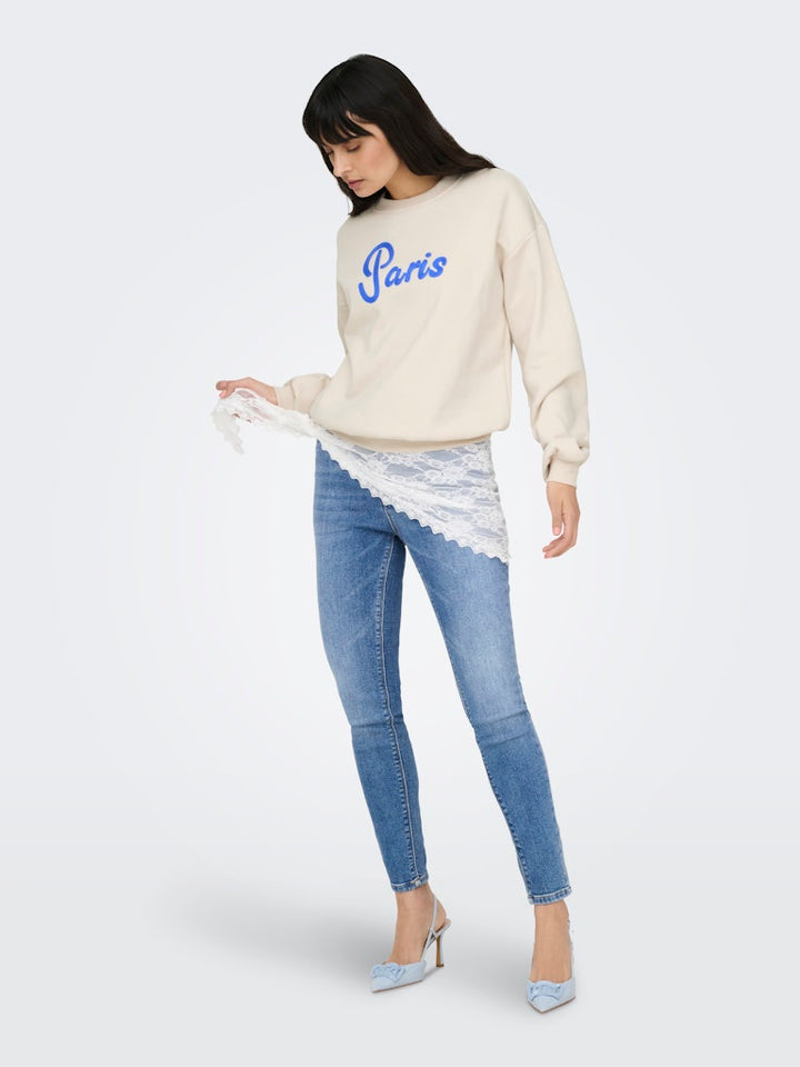 Onlfie L/s Print Box Swt - Beige
