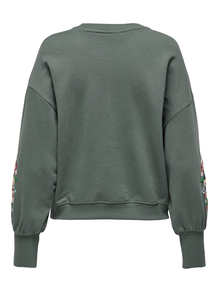 Onlbrooke L/s O-neck Flower Swt Noos - Olijf