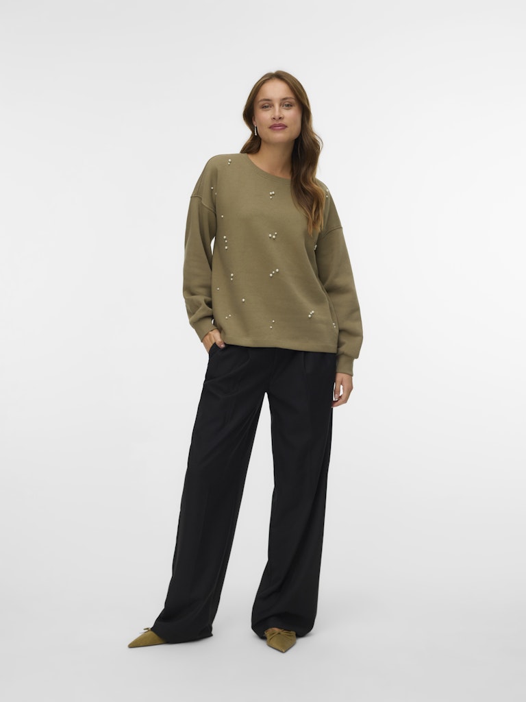 Vmfatilda L/s Sweatshirt Jrs Btq - Olijf