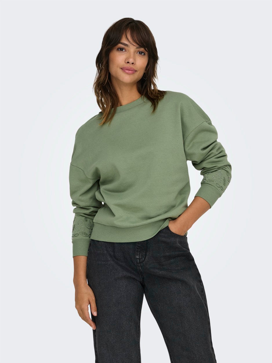 Onlcora L/s O-neck Swt - Oud Groen