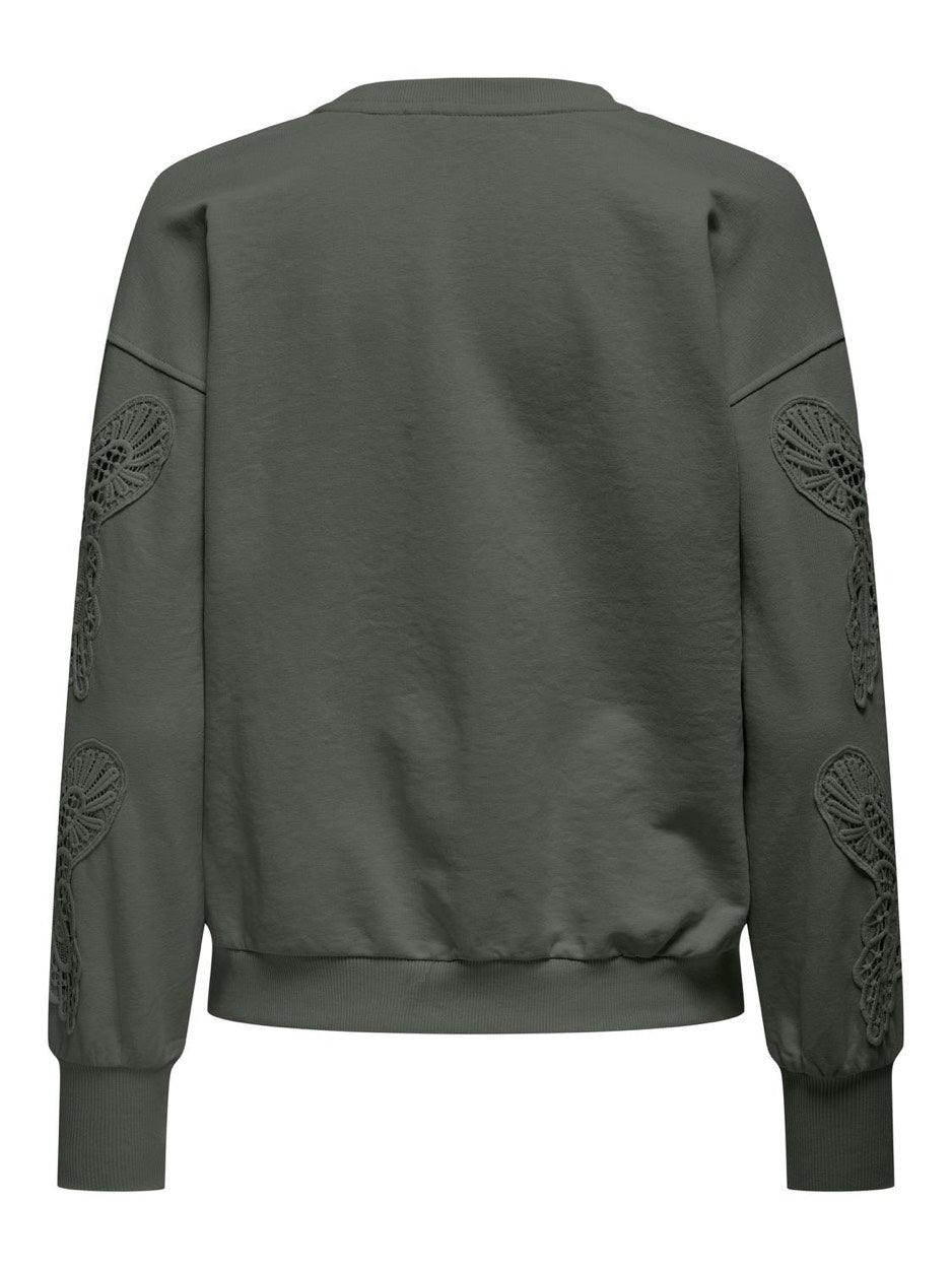 Onlfly L/s Butterfly Ub Swt - Donkergroen