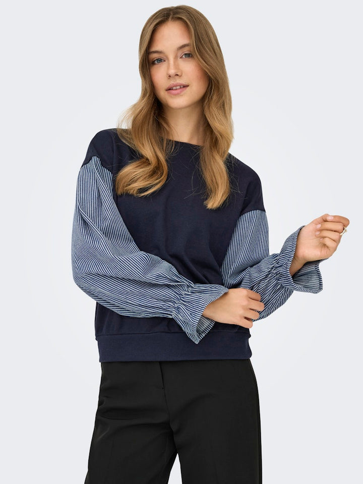 Onlnina Ls O-neck Mic Cs Sweat - Navy