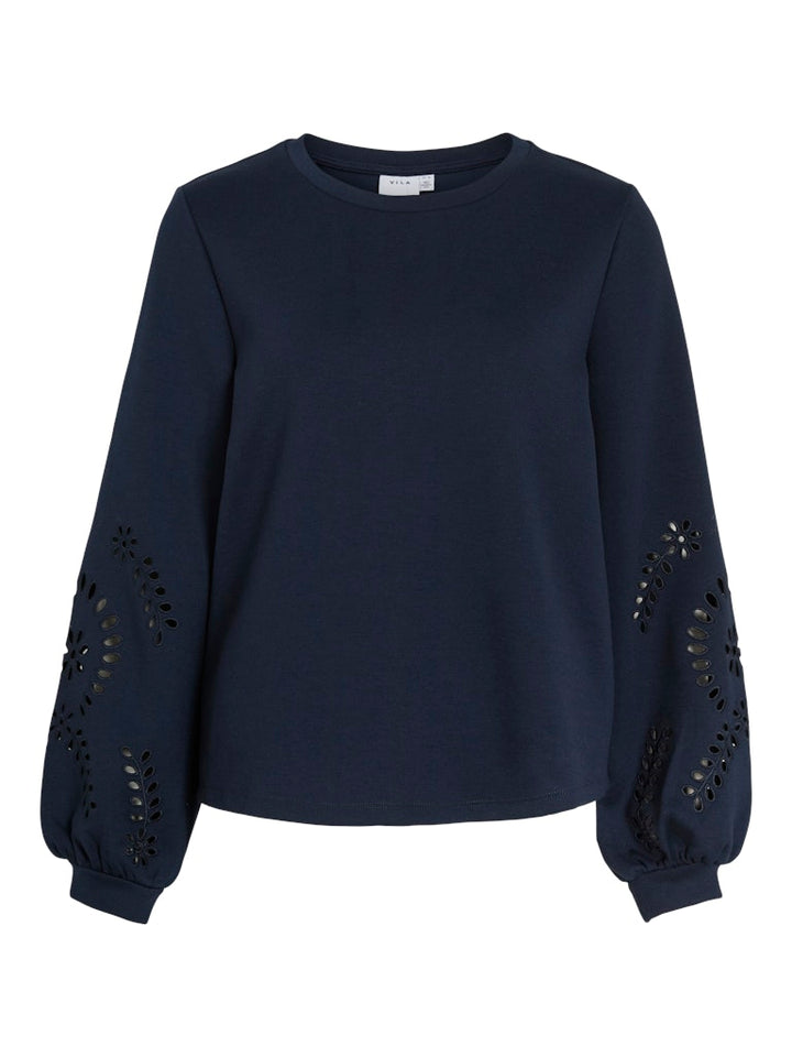 Visandy L/s Detail Sweat Top - Noos - Navy