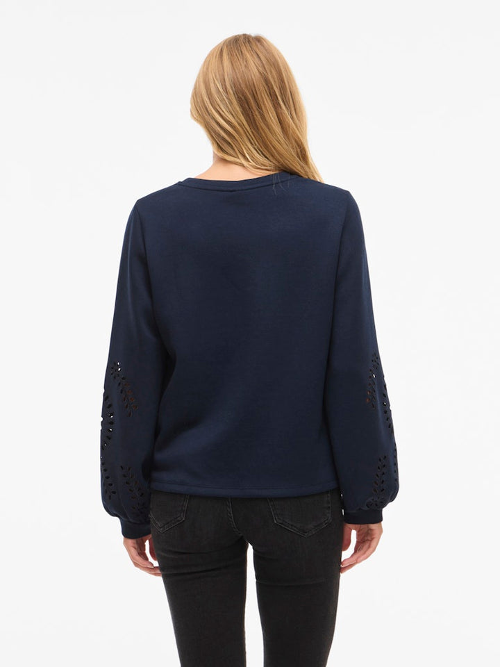 Visandy L/s Detail Sweat Top - Noos - Navy