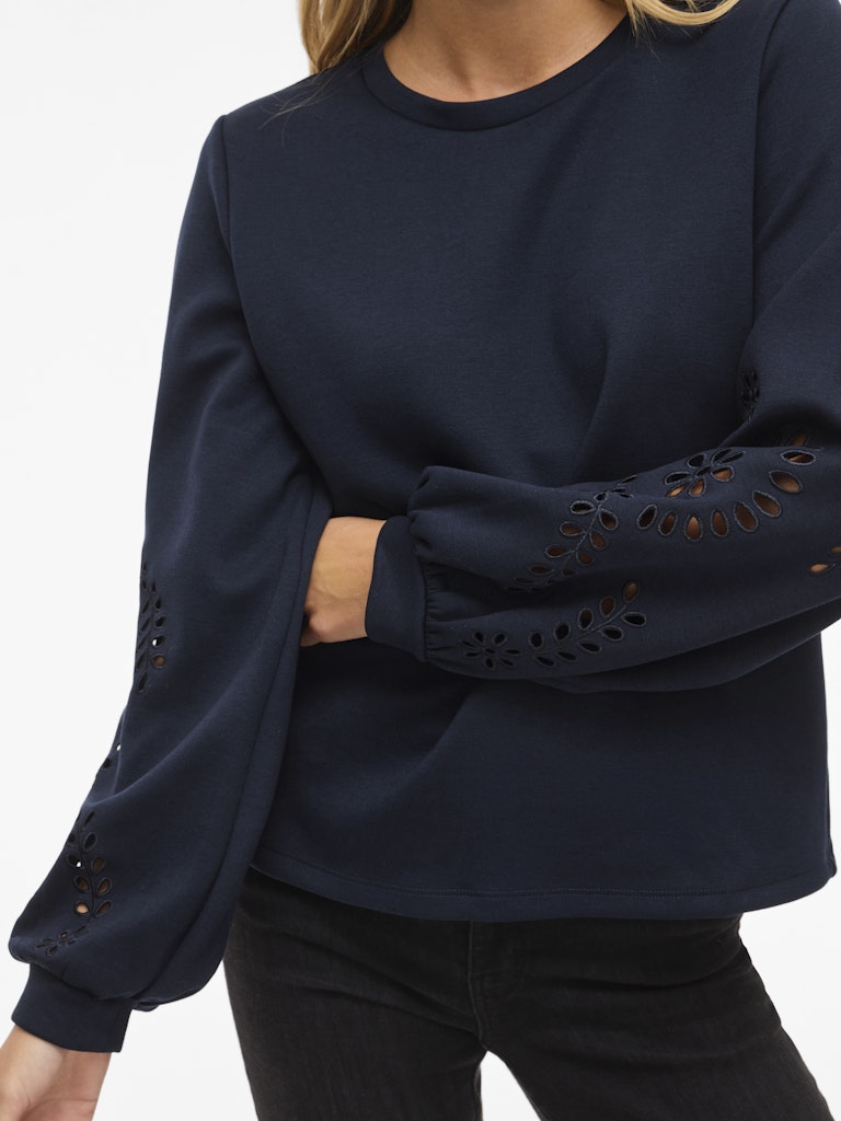 Visandy L/s Detail Sweat Top - Noos - Navy