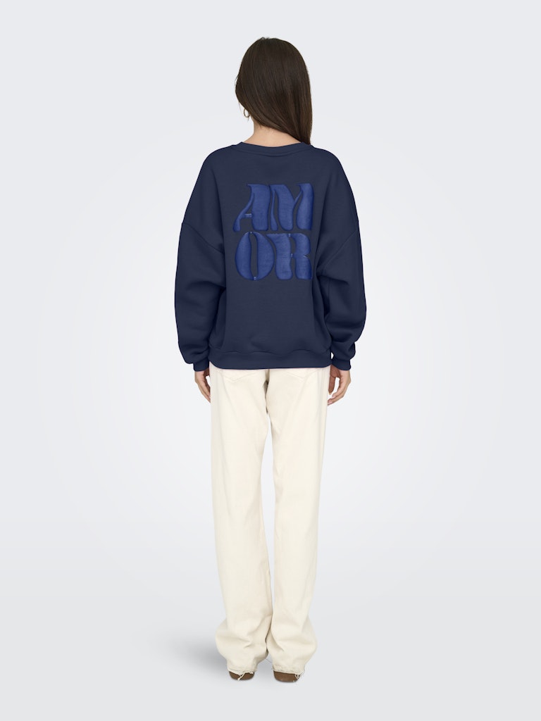 Onlmarey L/s O-neck Print Box Cs Swt - Navy