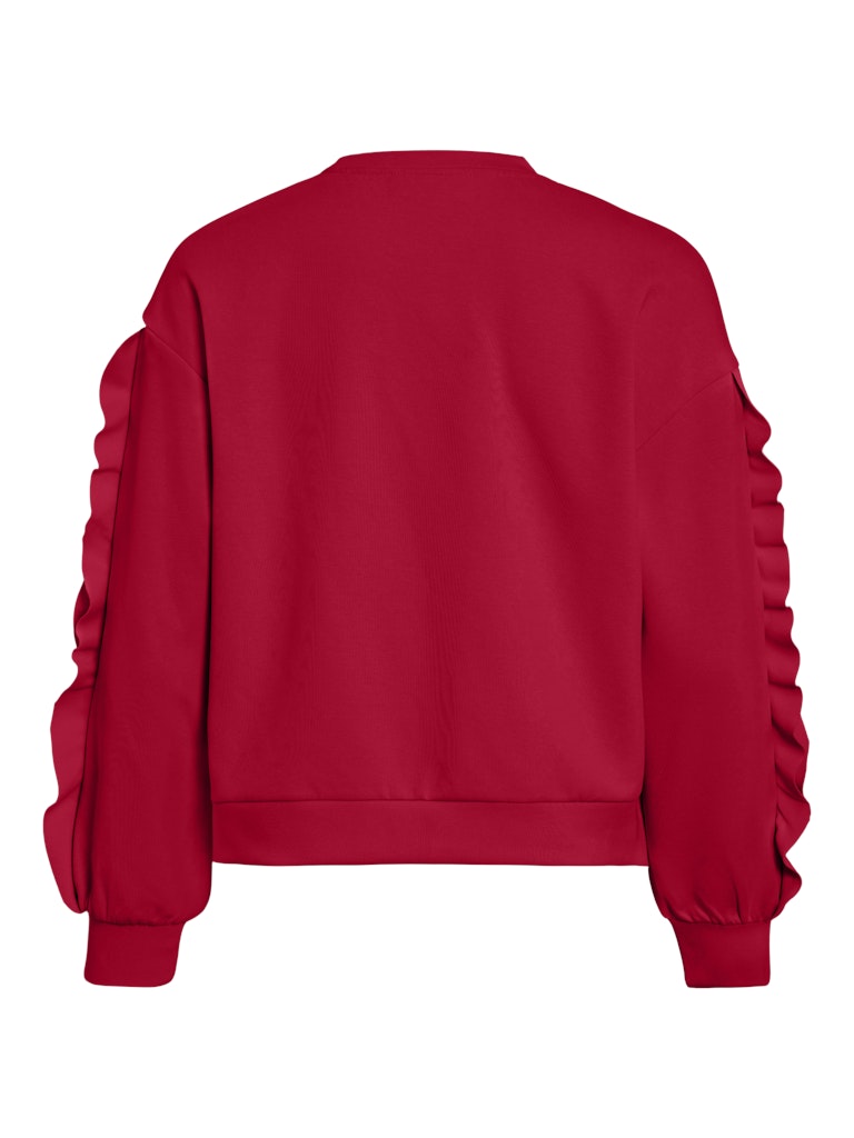 Vimentina Flounce O-neck L/s Top - Rood